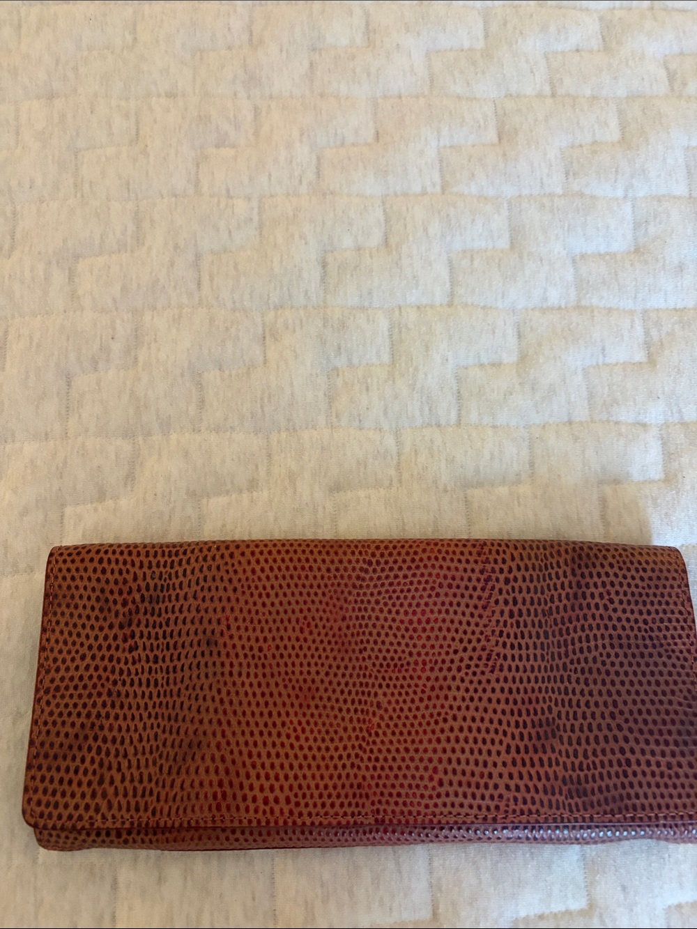 Textured Brown Clutch Wallet